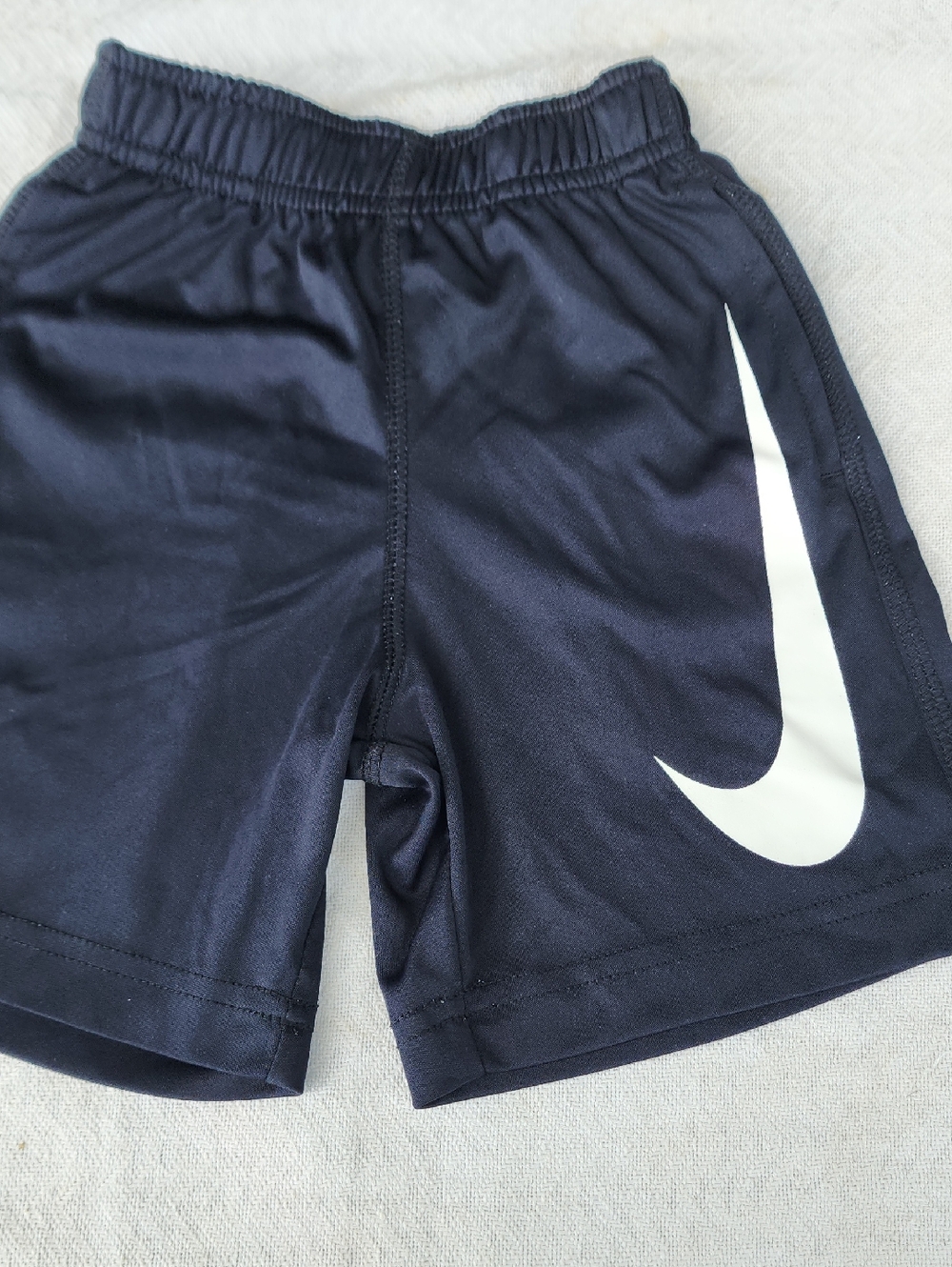 Nike Kids' Navy Athletic Shorts with White Swoosh 2T